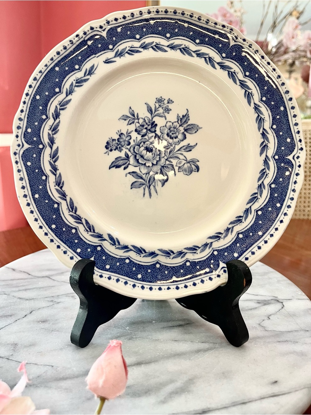 Vintage W.H. Grindley "Avon Blue" 8" Salad Plate - Made in England (1936-1954)